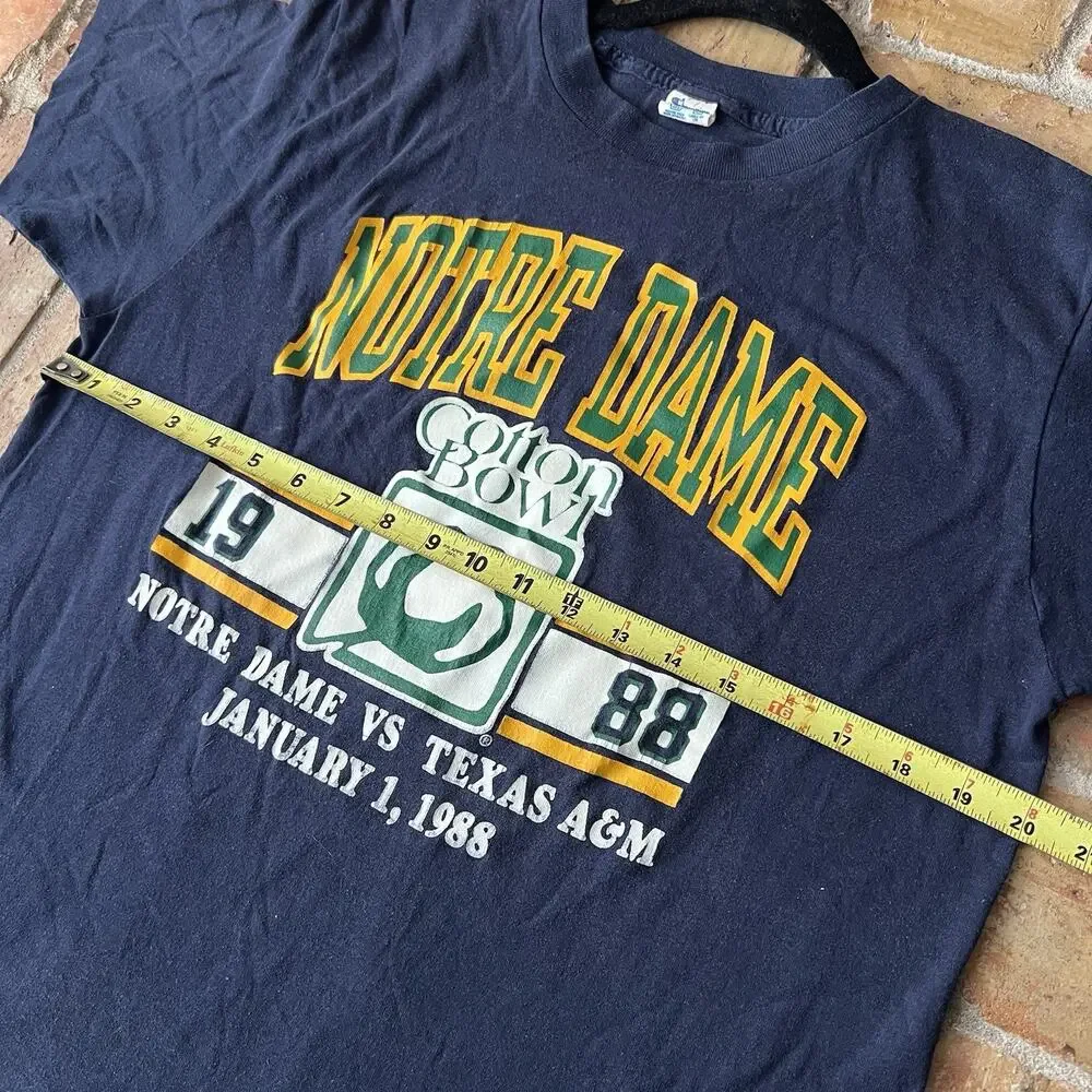 Vintage Cotton Bowl T Shirt XL 80s Champions 1988 Texas A&M Notre Dame XL - Picture 3 of 16